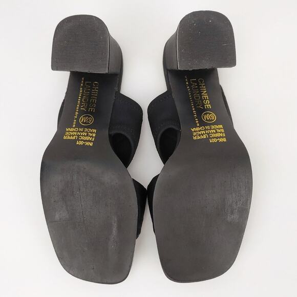 Chinese Laundry Black Open Toe Mules Heels - Picture 8 of 8